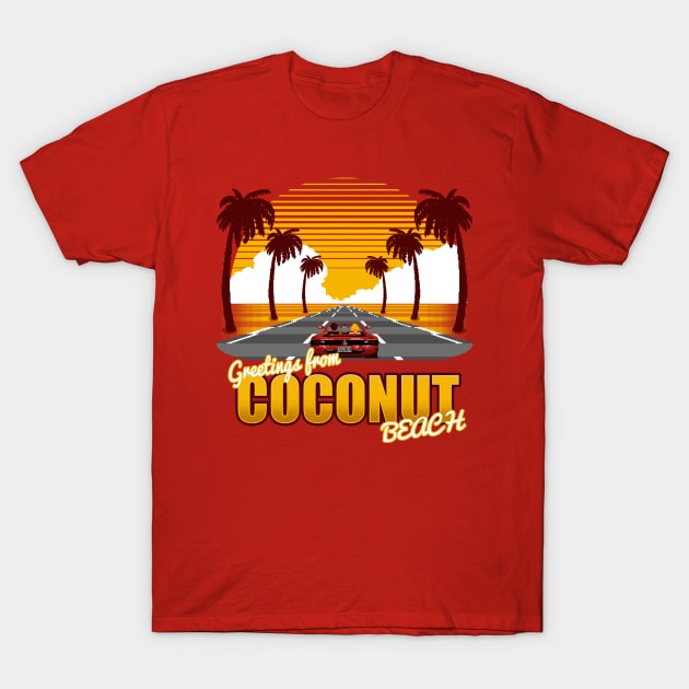 Greetings from Coconut Beach T-Shirt by RetroFreak